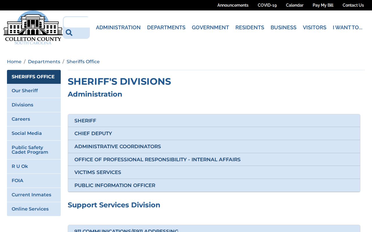Colleton County Detention Center release records contacts