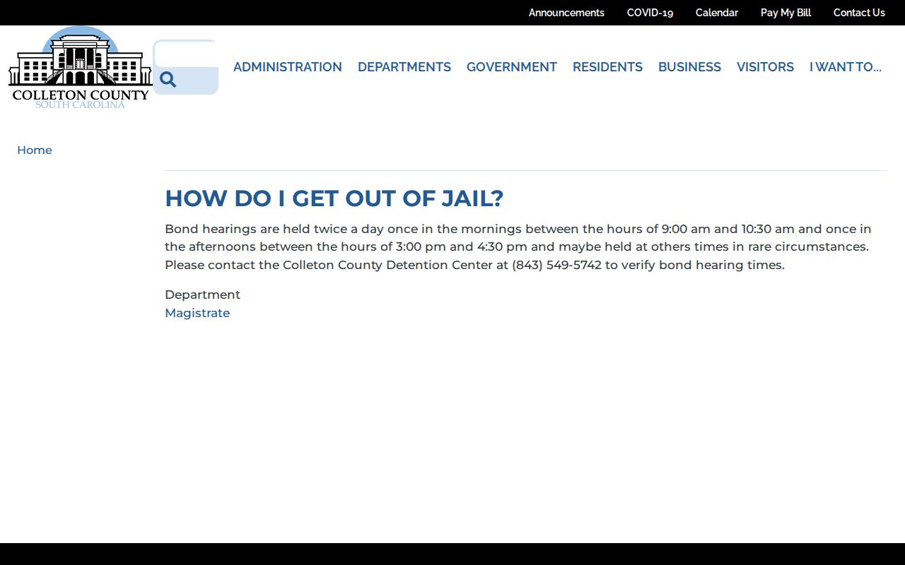 Colleton County bond hearing windows related to same-day release
