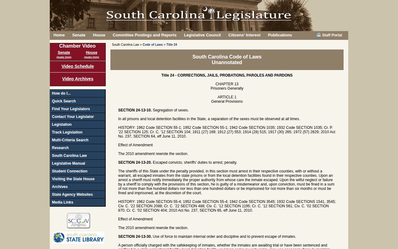 South Carolina sentence credits and Colleton projected release date law